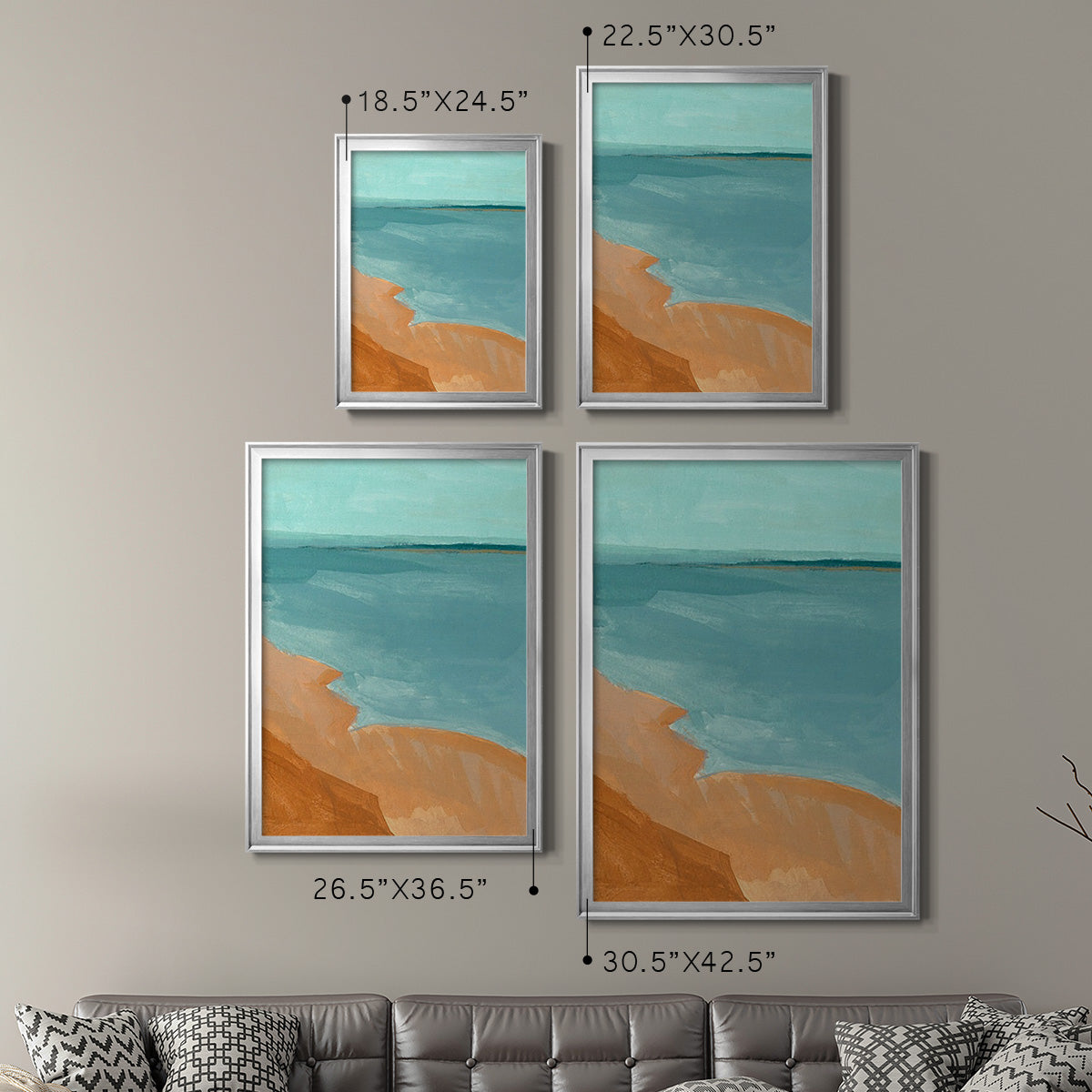 Out on the Sandbar II - Modern Framed Canvas Print