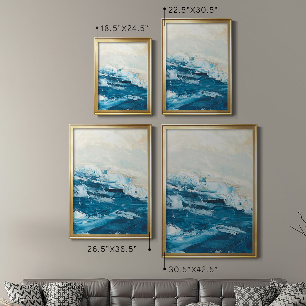 Wave after Wave I - Modern Framed Canvas Print