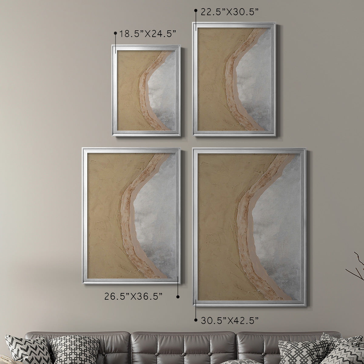 Silver Lake III - Modern Framed Canvas Print
