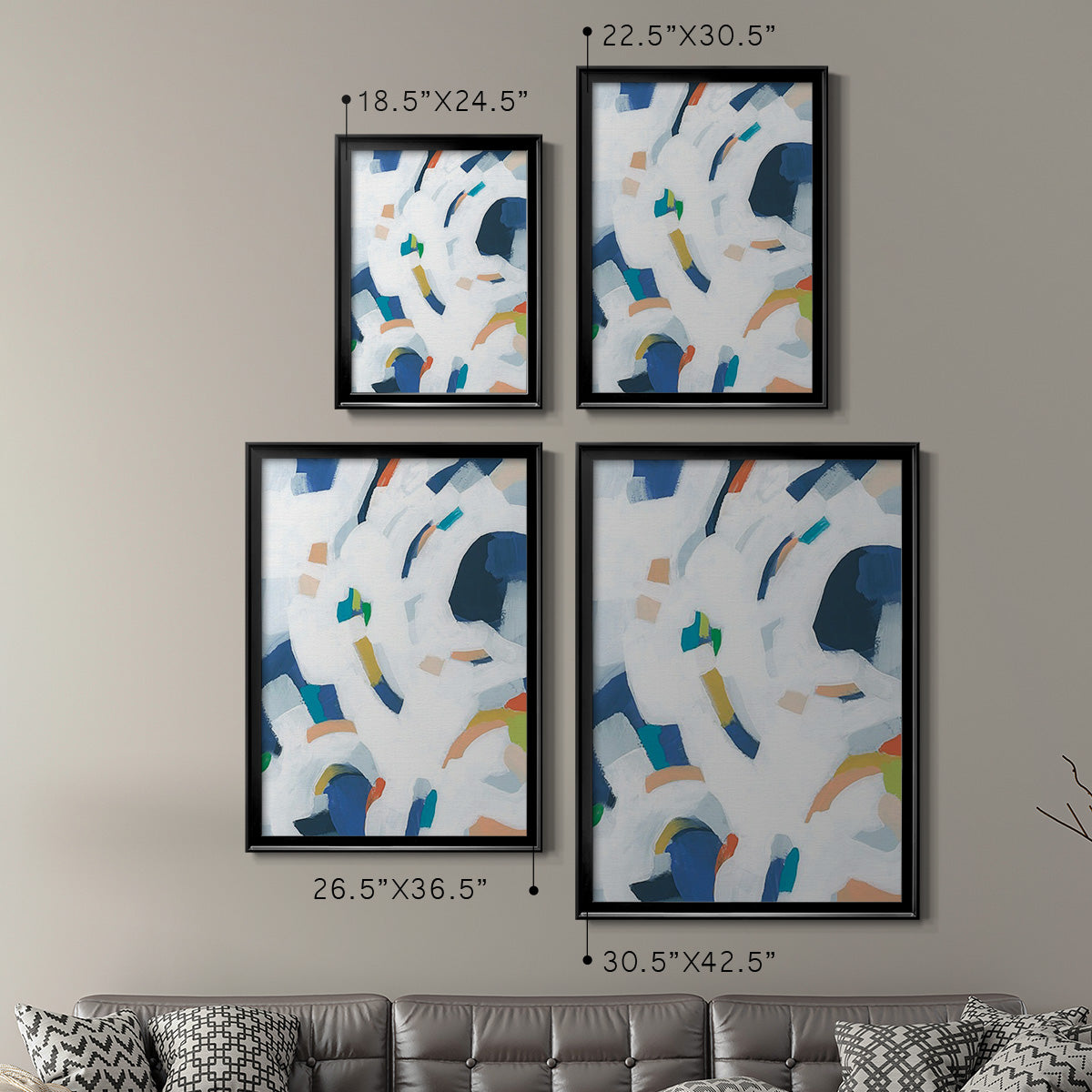 Bright Orbit II - Modern Framed Canvas Print