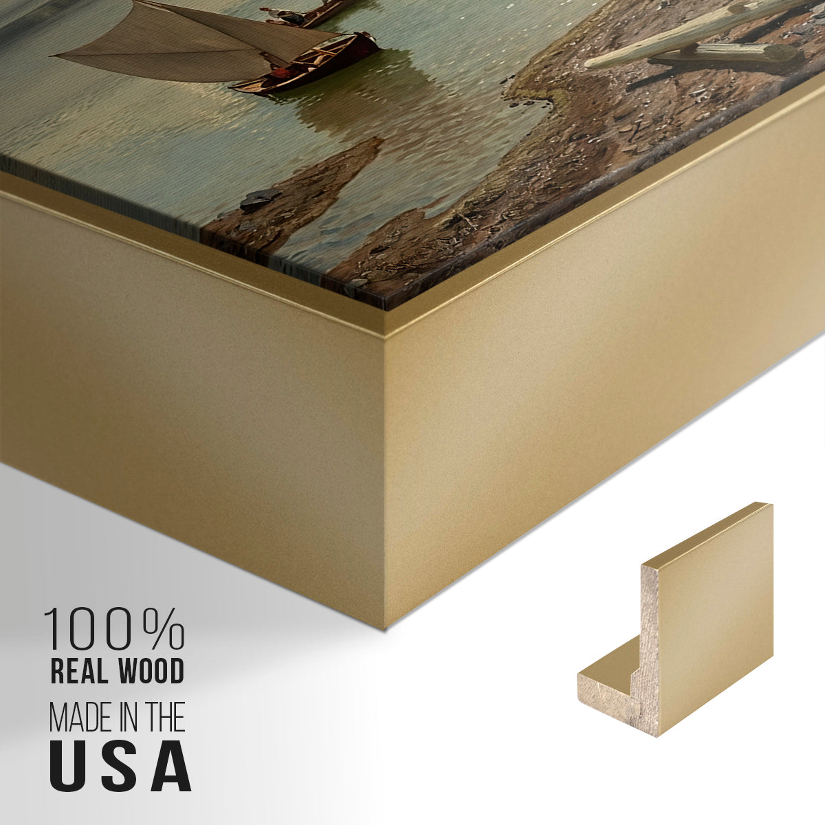 By the Water, 1876 - Floater Framed Canvas Print