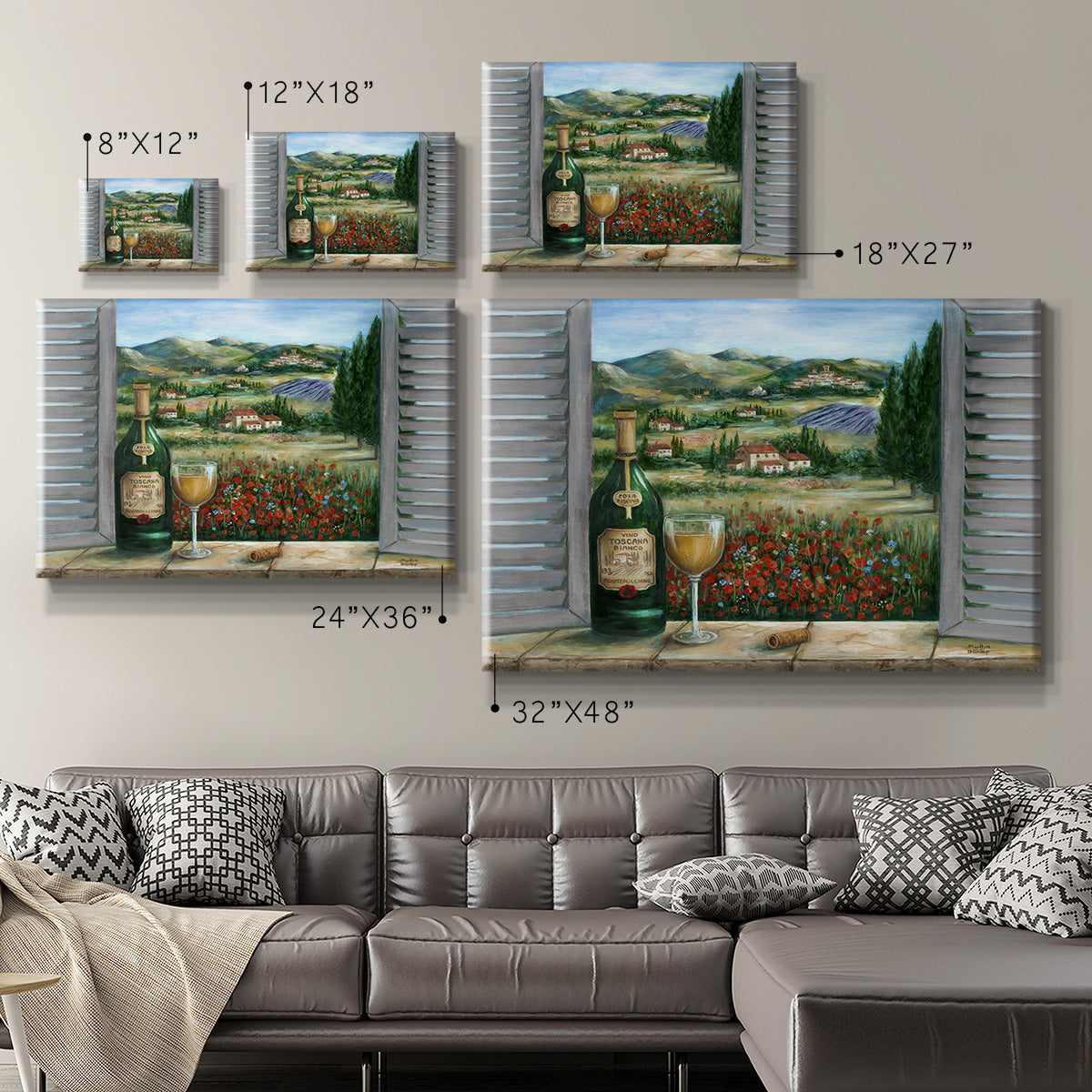 Tuscan White and Poppies Premium Gallery Wrapped Canvas - Ready to Hang