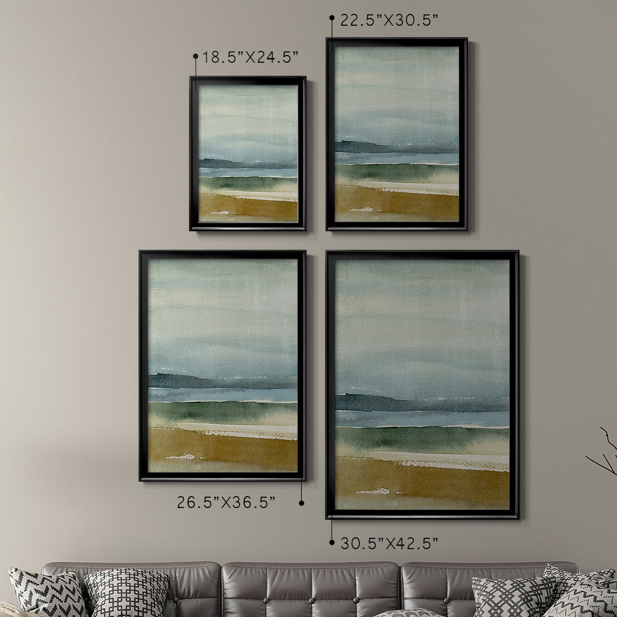 Ochre Outlook II - Modern Framed Canvas Print