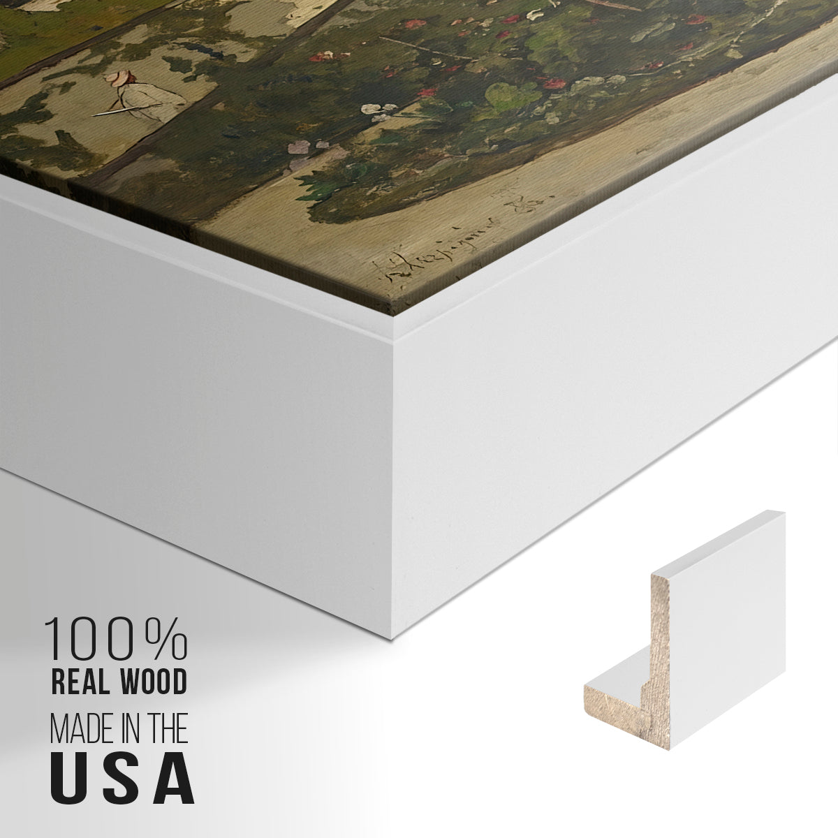 The Painter's Garden at Saint-Privé, 1886 - Floater Framed Canvas Print