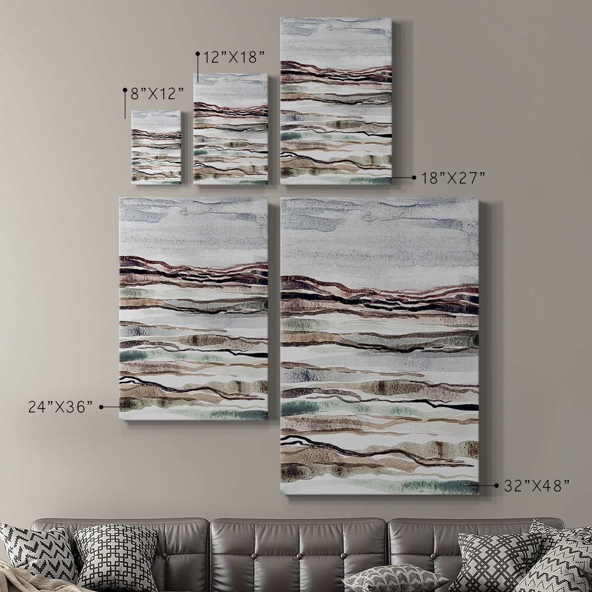 Muted Earth Layers I - Canvas Art Print