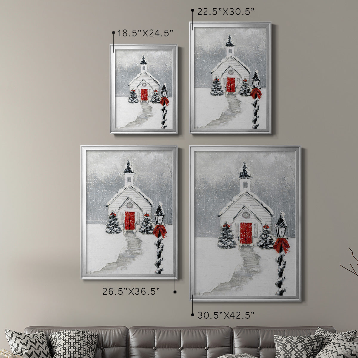 Soft Silent Night - Modern Framed Canvas Print