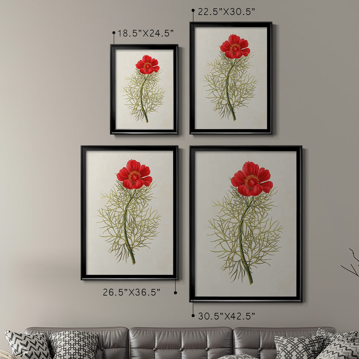 Flowers of the Seasons VII - Modern Framed Canvas Print