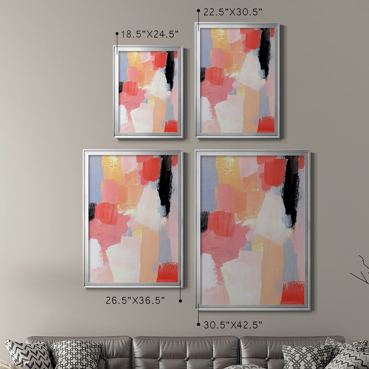 Aerial Scarlet I - Modern Framed Canvas Print