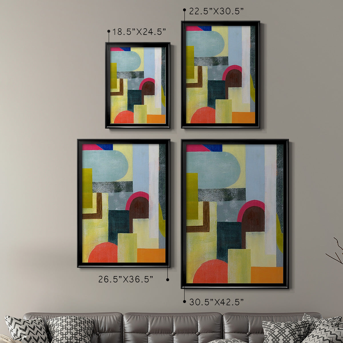 City of Rainbows I - Modern Framed Canvas Print