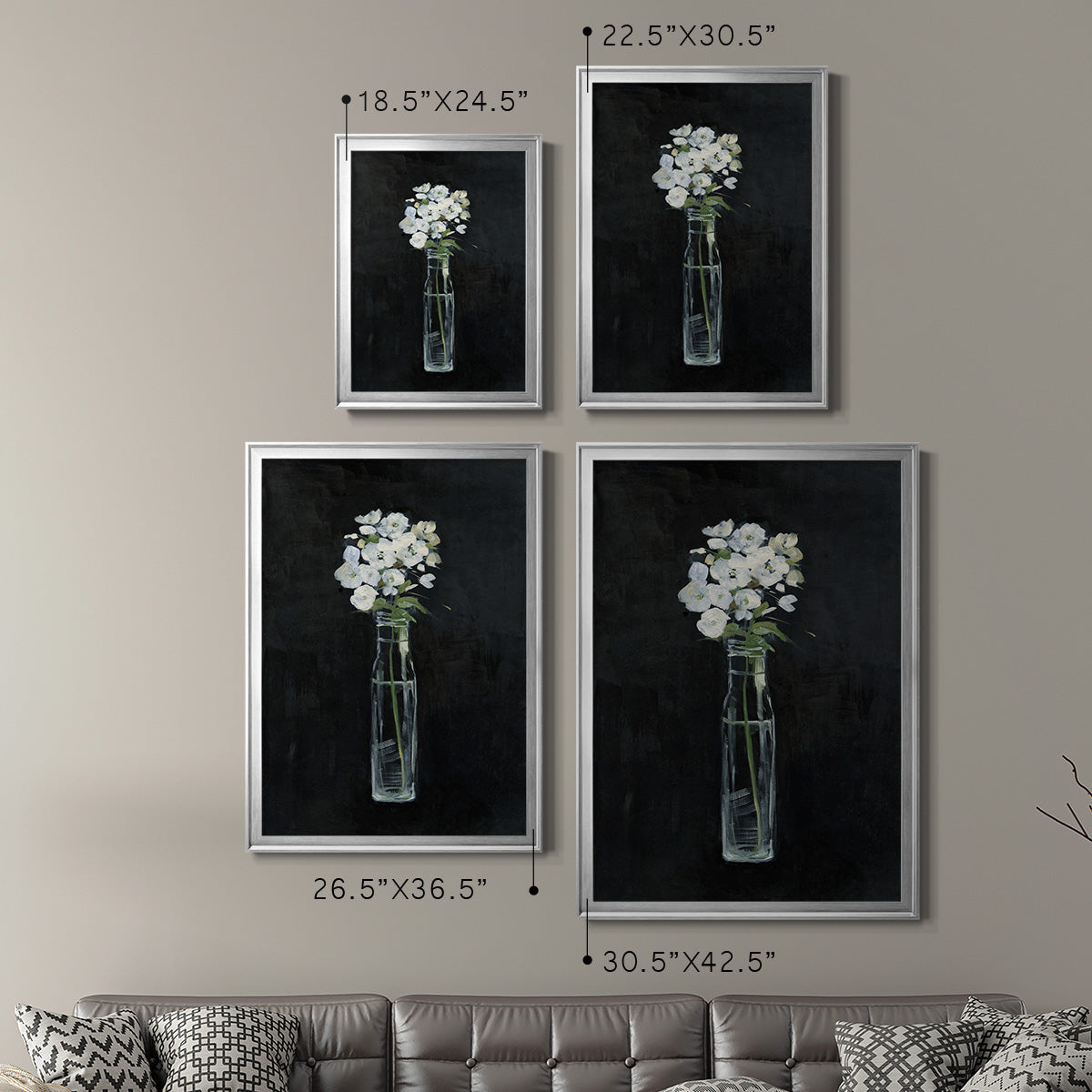Sophisticated Farm Floral - Modern Framed Canvas Print