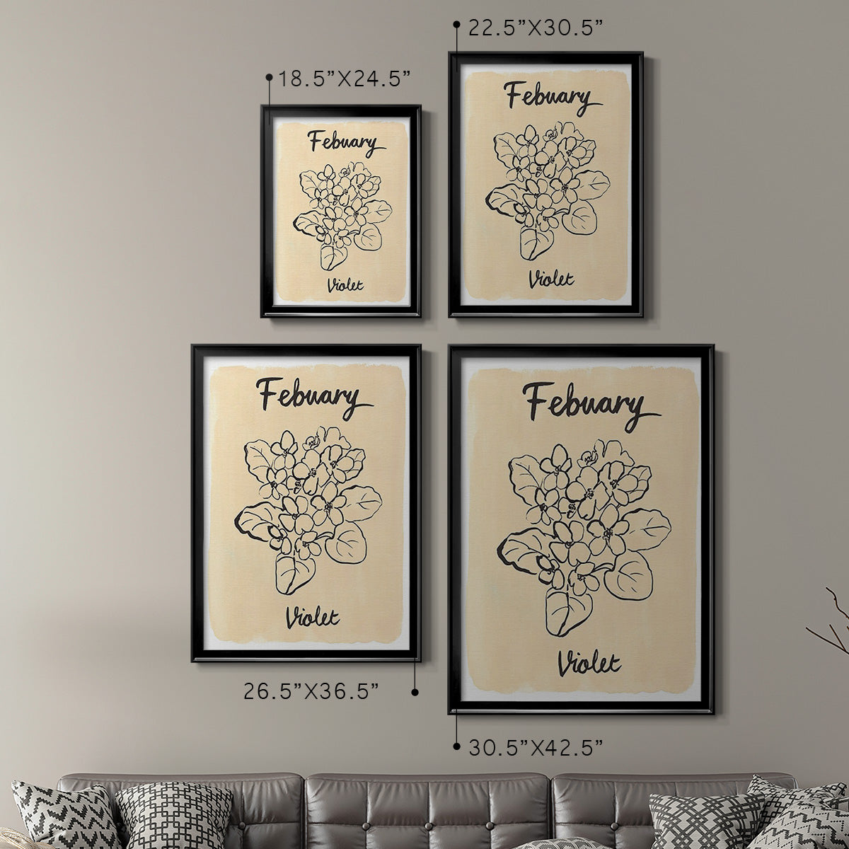 Birth Month II - Modern Framed Canvas Print