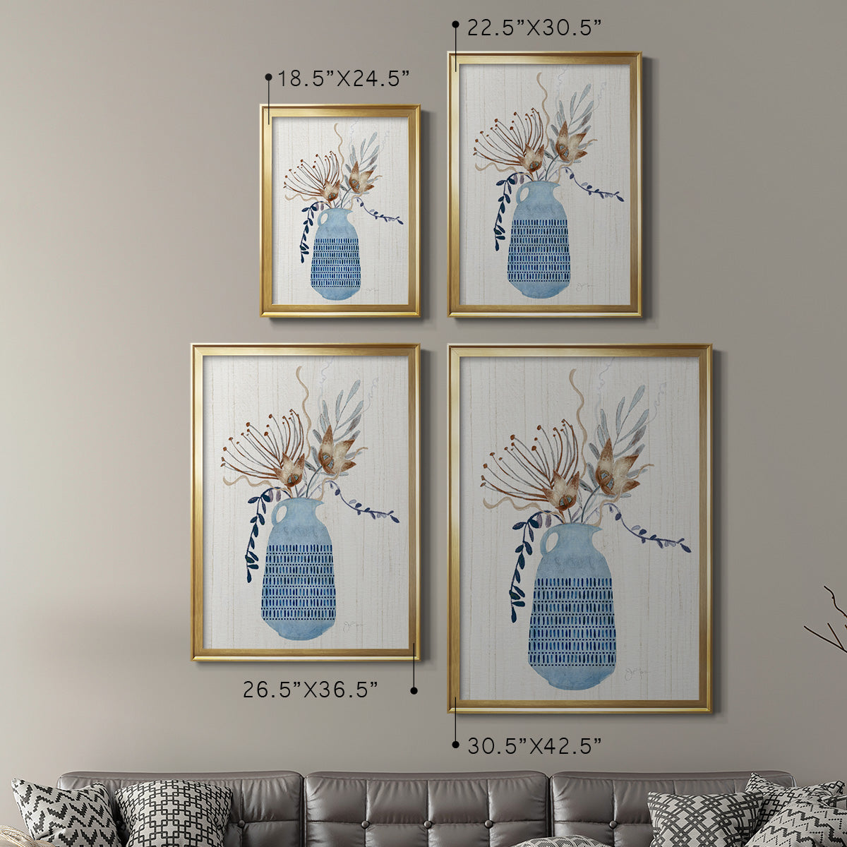 Boho Arrangement I - Modern Framed Canvas Print
