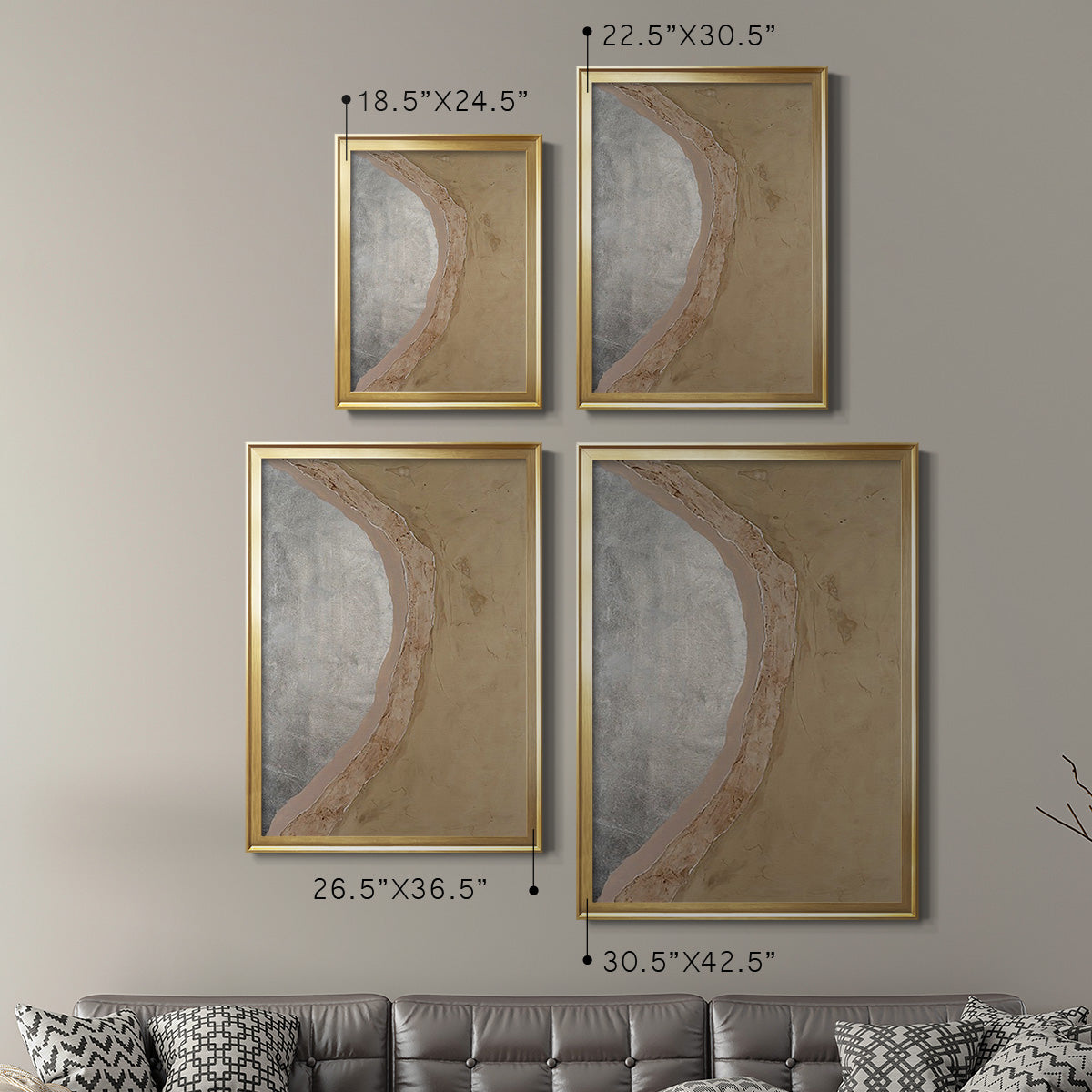 Silver Lake I - Modern Framed Canvas Print