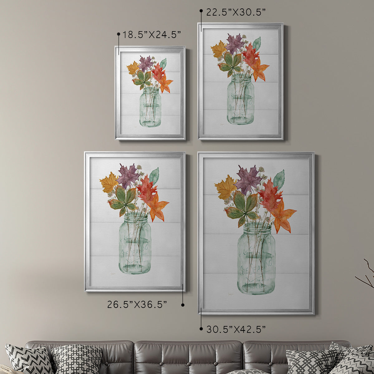 Harvest Home Leaves I - Modern Framed Canvas Print