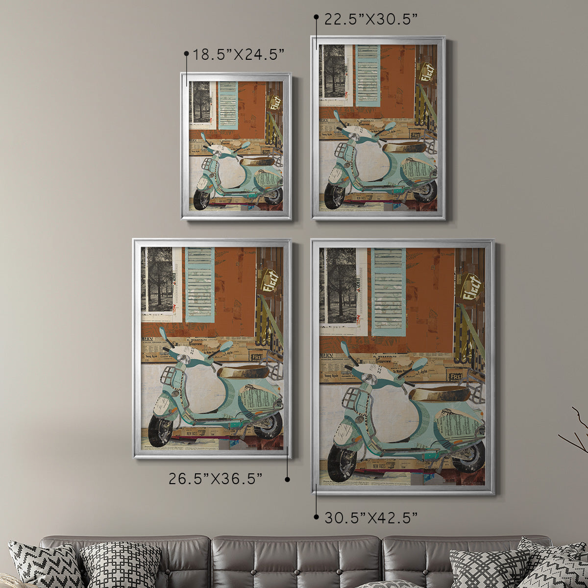 That Vespa - Modern Framed Canvas Print