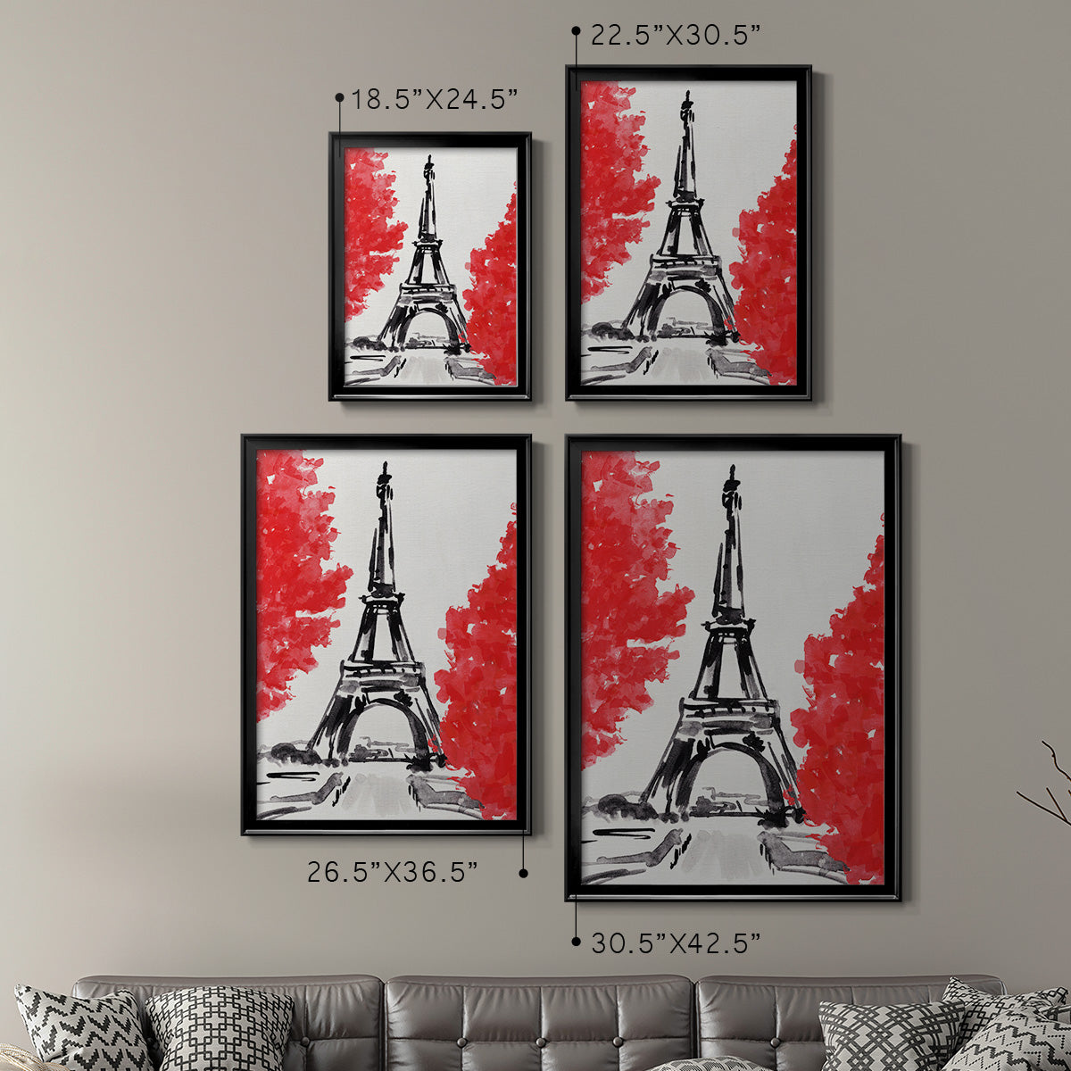 Day in Paris II - Modern Framed Canvas Print
