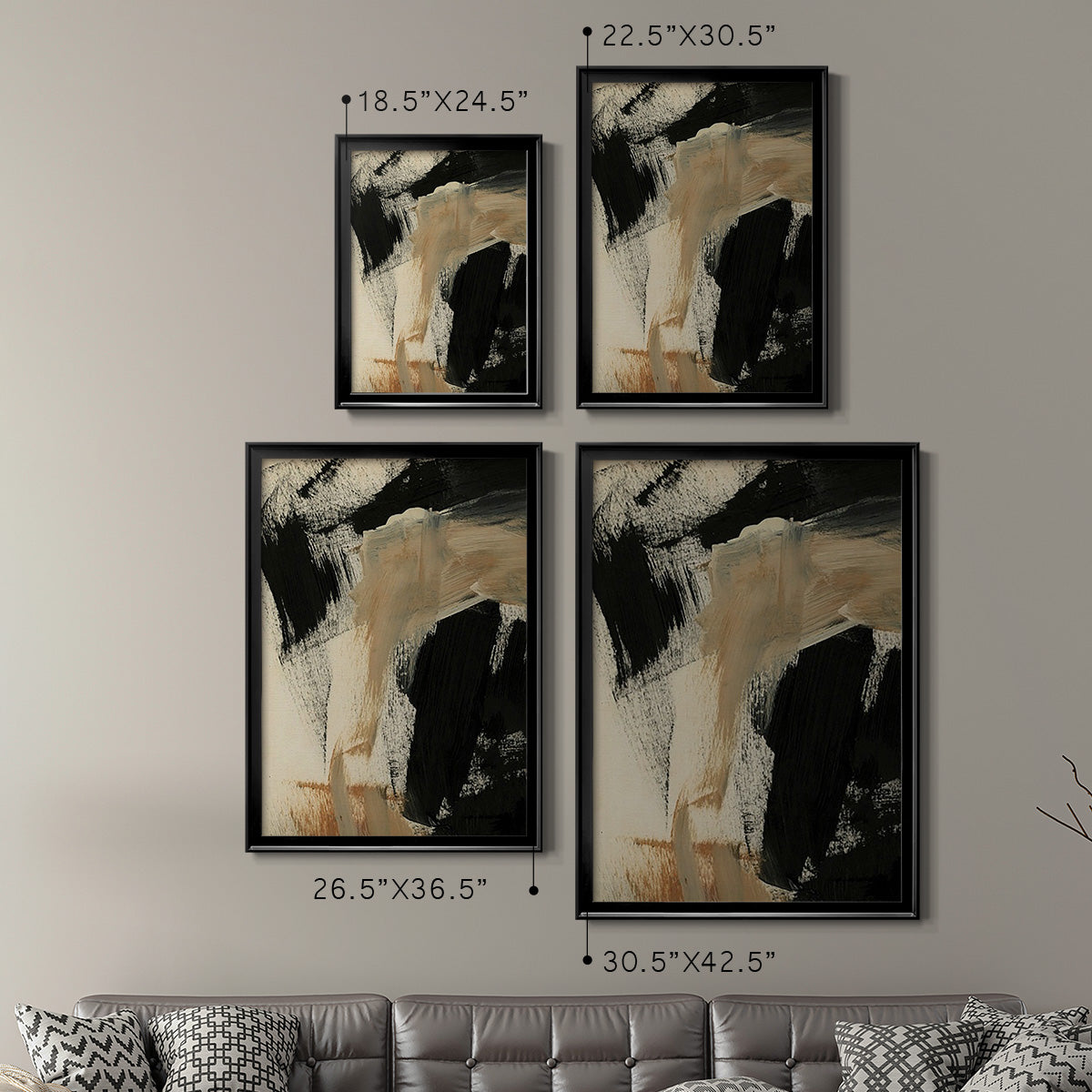 Baked Paintstrokes IV - Modern Framed Canvas Print
