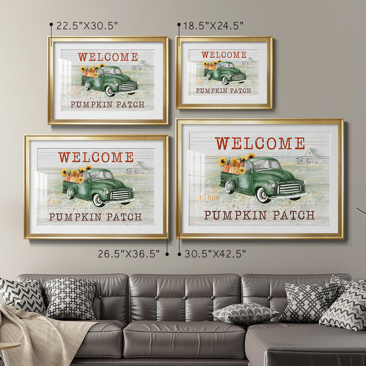 Pumpkin Patch - Modern Framed Art Print