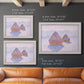 Impressionist winter haystack scene with sunlight by Claude Monet in an ornate weathered white frame shown in multiple size options.