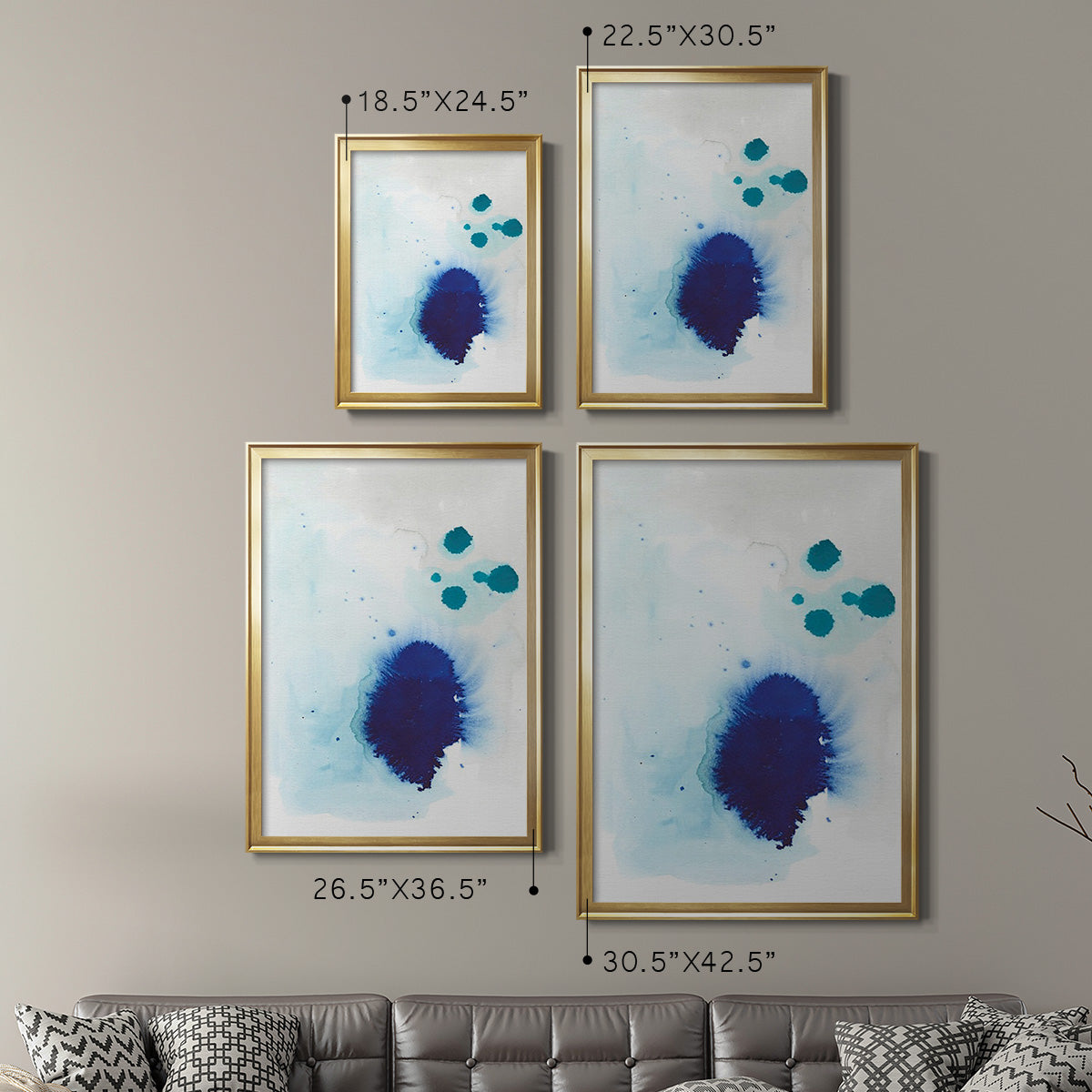 Spare Blue I - Modern Framed Canvas Print