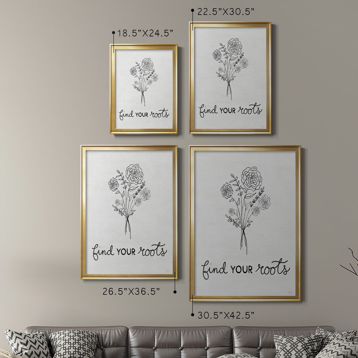 Find Your Roots Sketch - Modern Framed Canvas Print