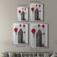 Flat Iron Building and Red Hot Air Balloons - Modern Framed Canvas Print
