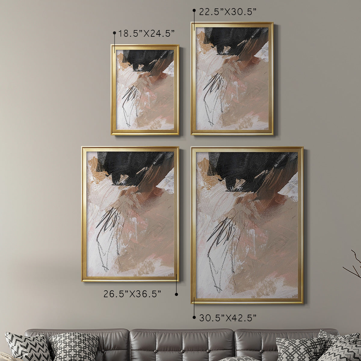 Unbleached Neutrals VI - Modern Framed Canvas Print