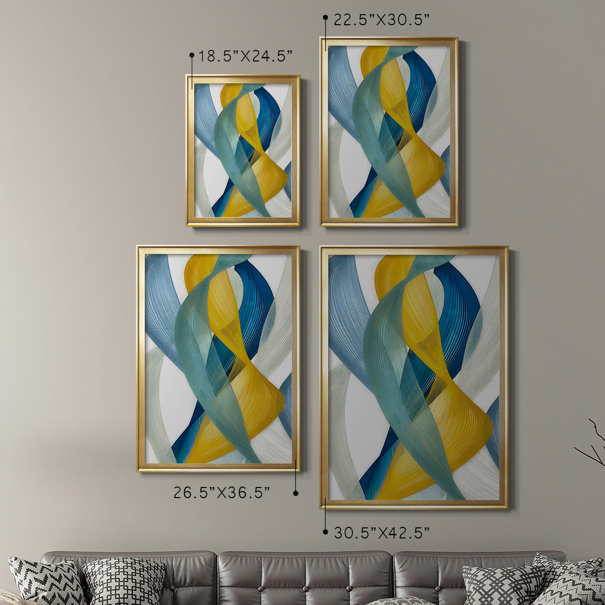 Horizontal Bands I - Modern Framed Canvas Print