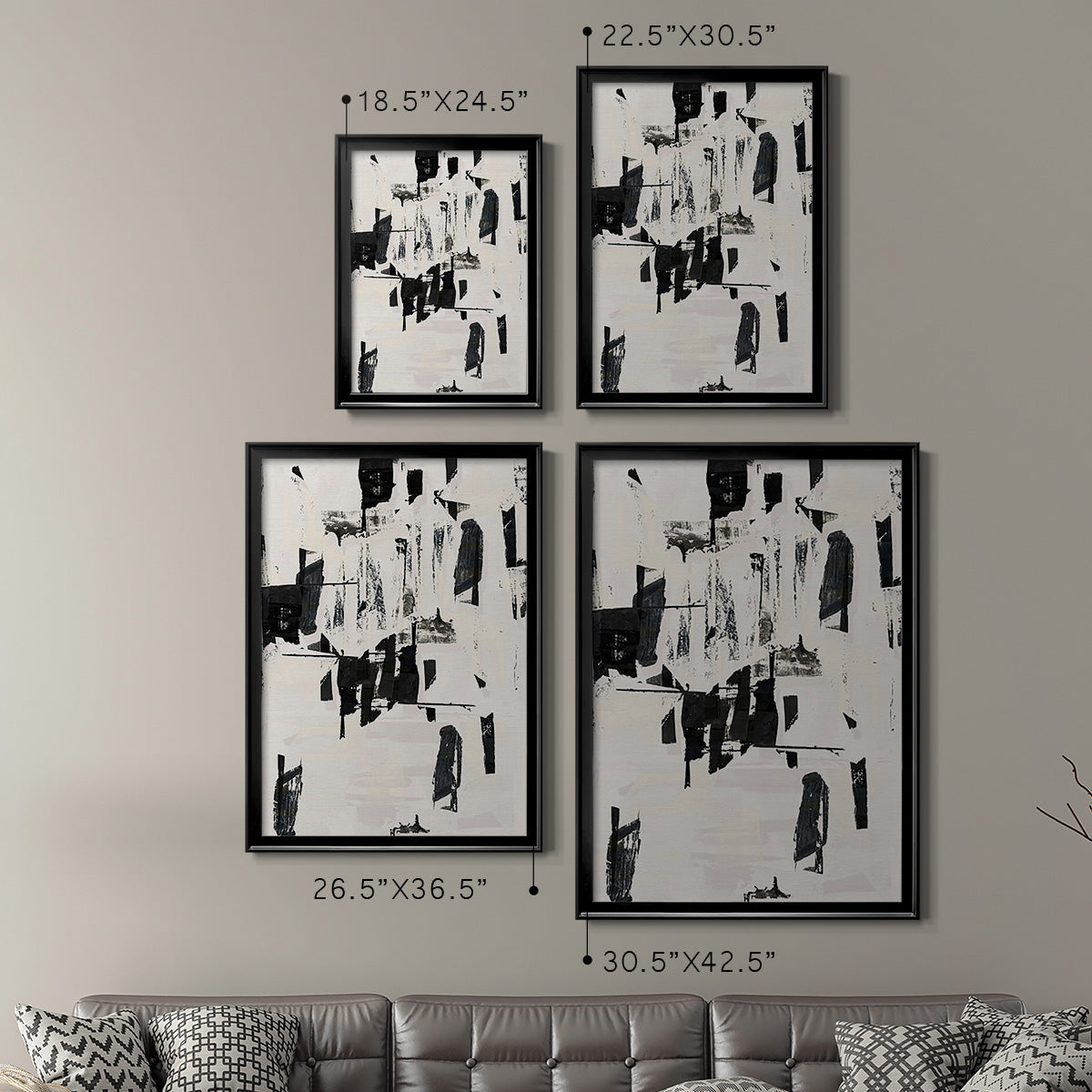 Tiles & Texture Abstract Angles V - Modern Framed Canvas Print