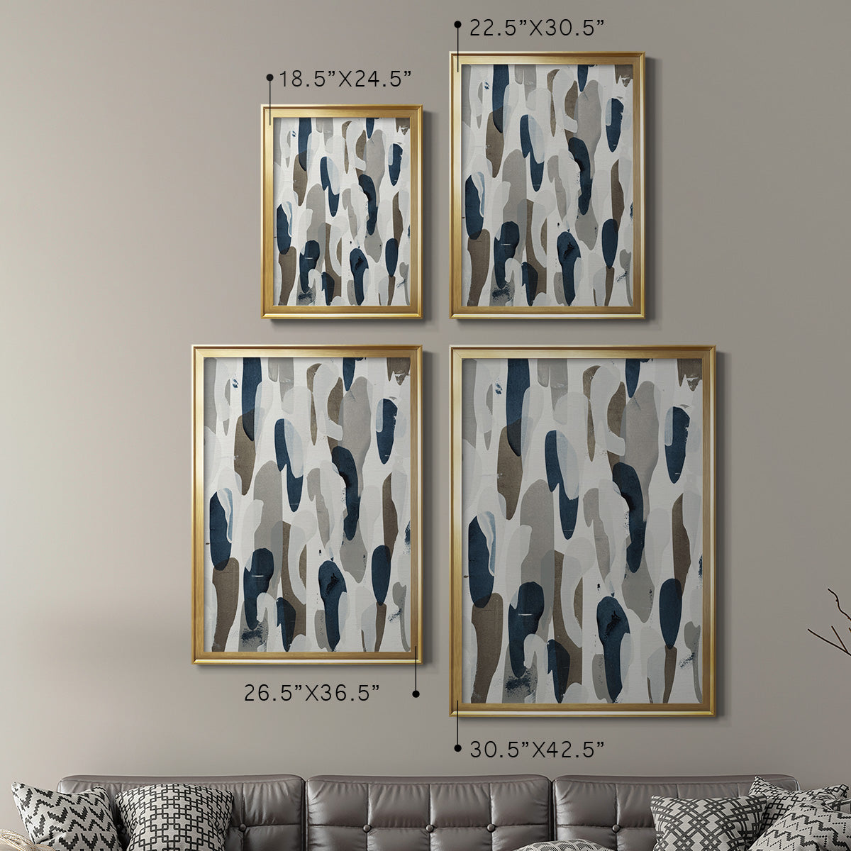 River's Run - Modern Framed Canvas Print