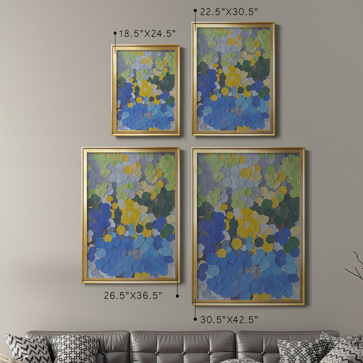 Lake Como Garden - Modern Framed Canvas Print