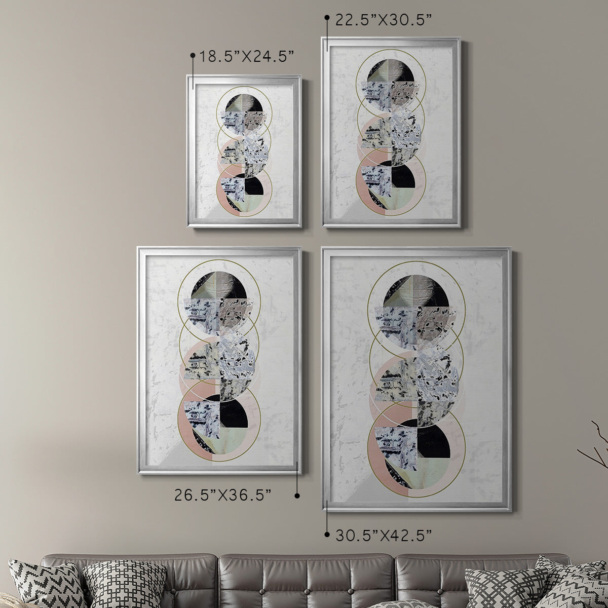 Inner Circles II - Modern Framed Canvas Print