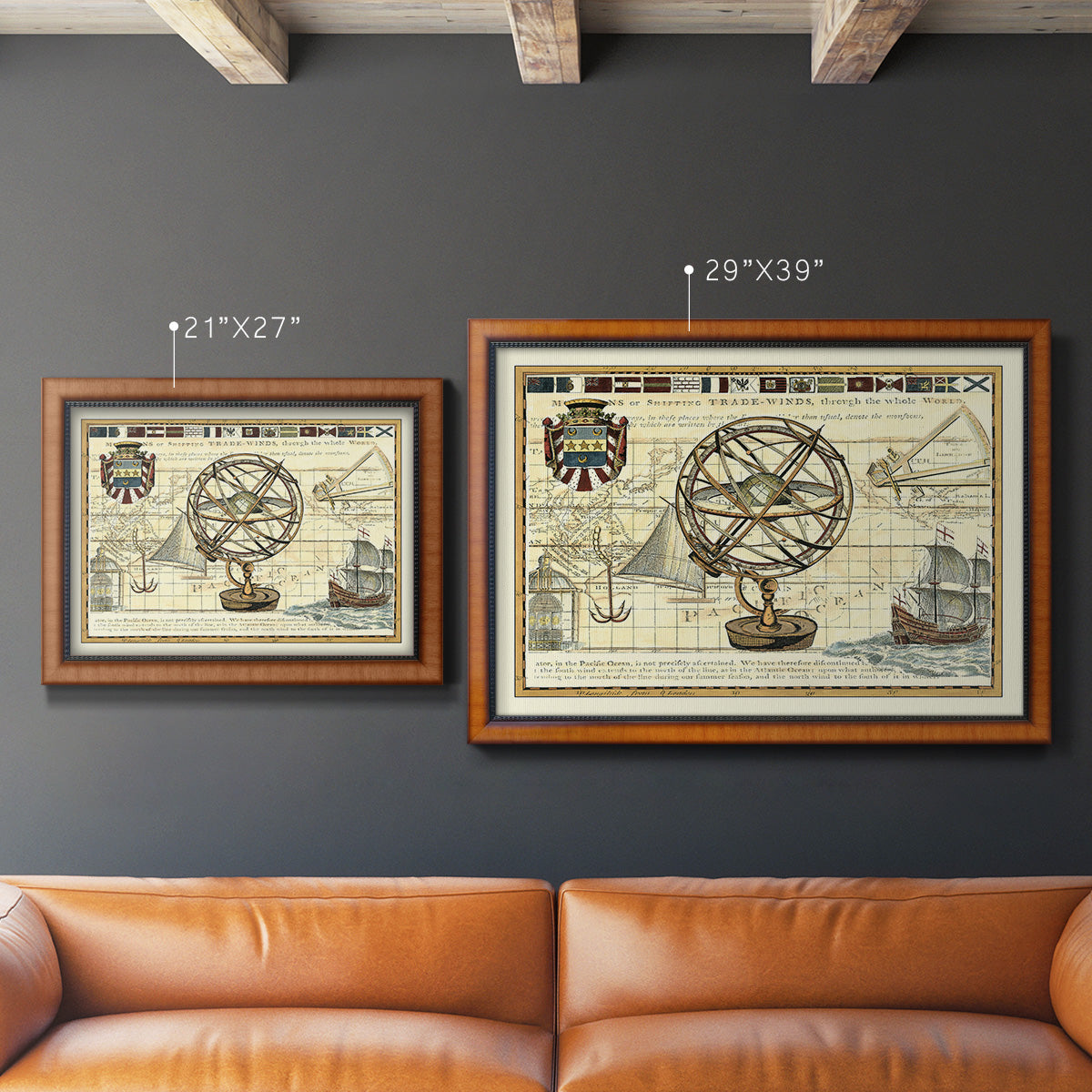 Nautical Map I Premium Framed Canvas- Ready to Hang