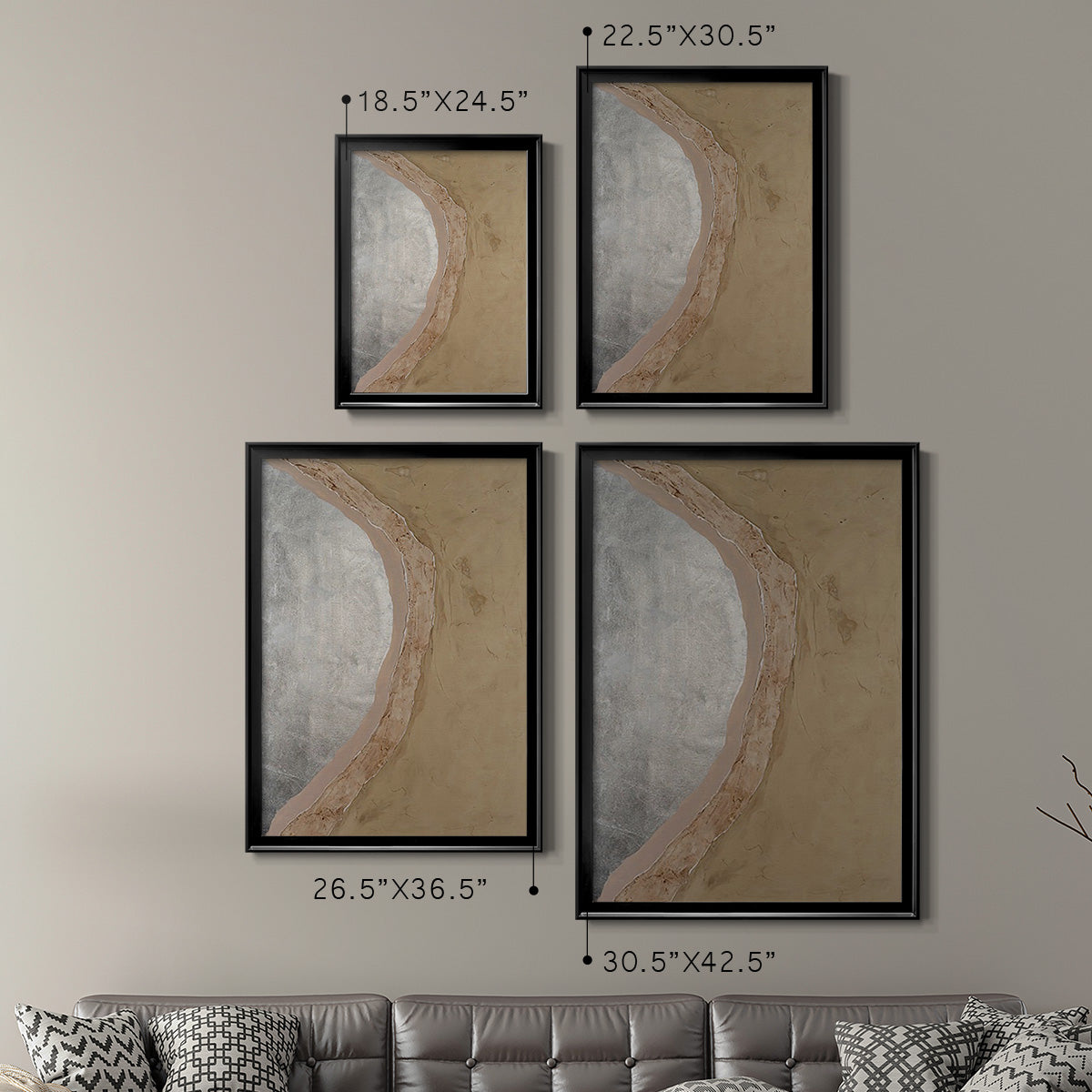 Silver Lake I - Modern Framed Canvas Print