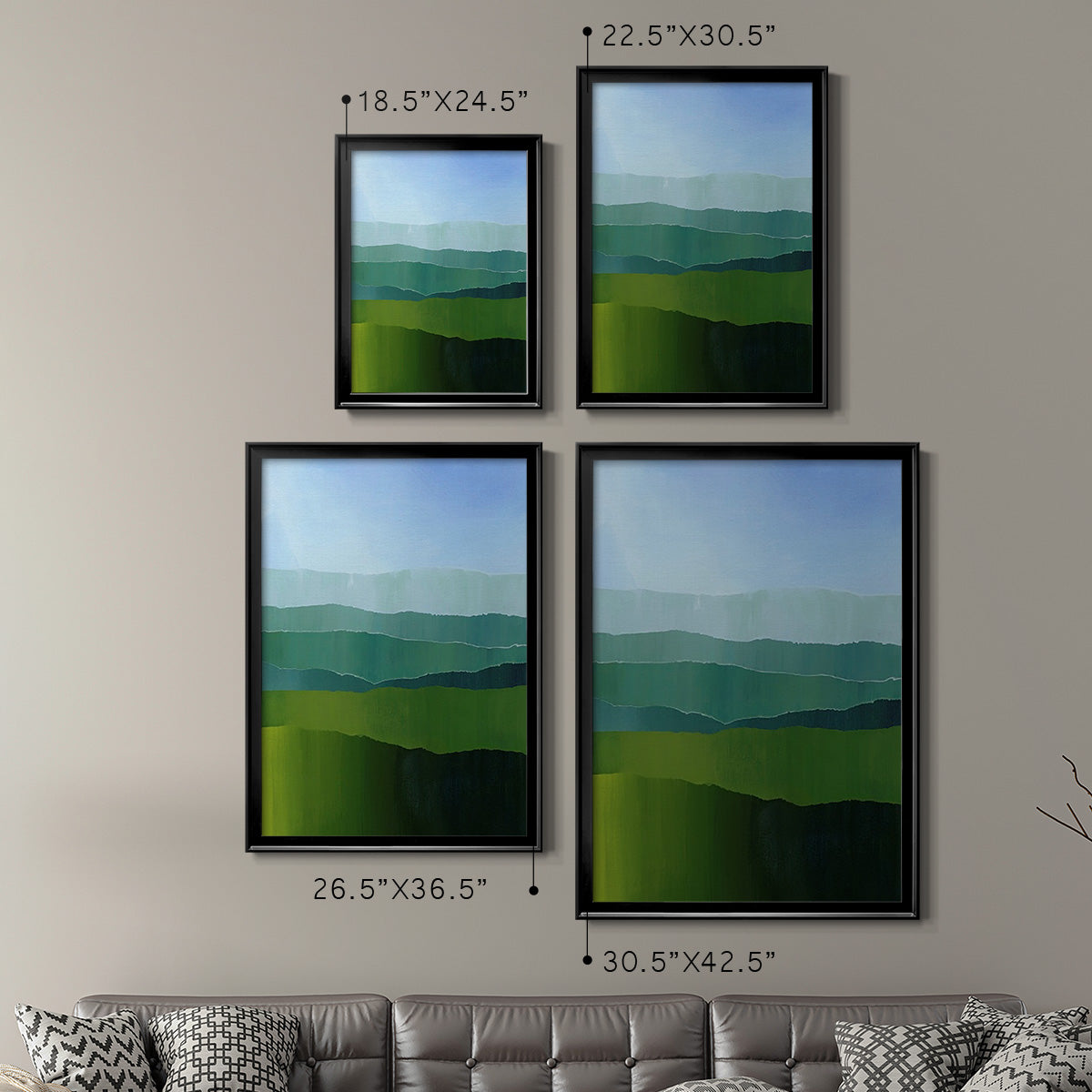 Blue Ridge Fade II - Modern Framed Canvas Print