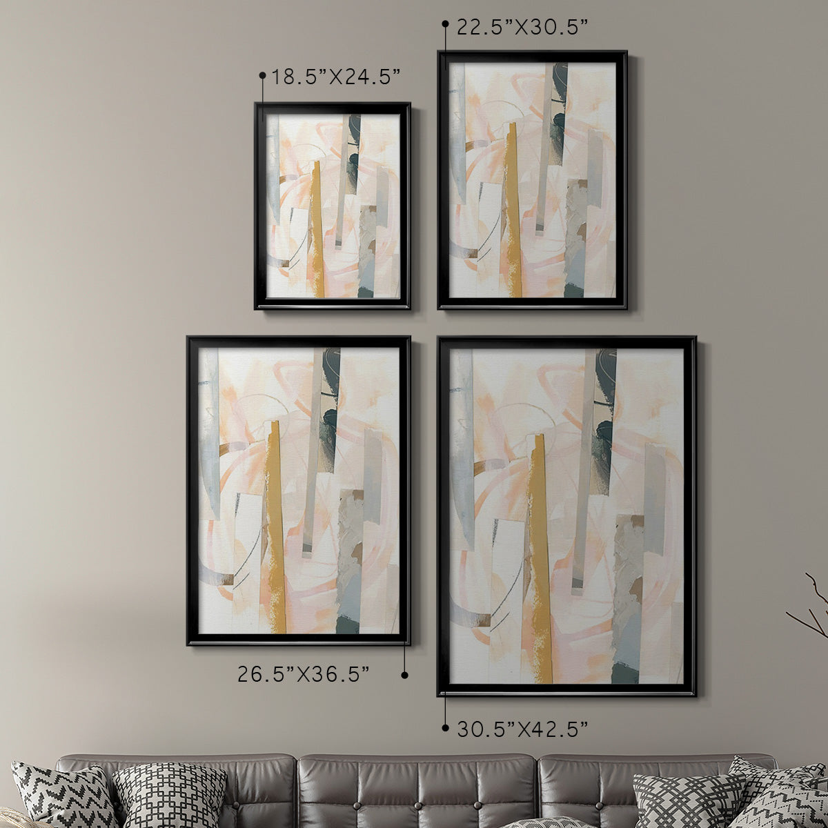 Melon Litmus I - Modern Framed Canvas Print