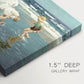 Canvas art print of people relaxing and wading in shallow ocean water along a sunny beach, highlighting texture and gallery-wrapped edges