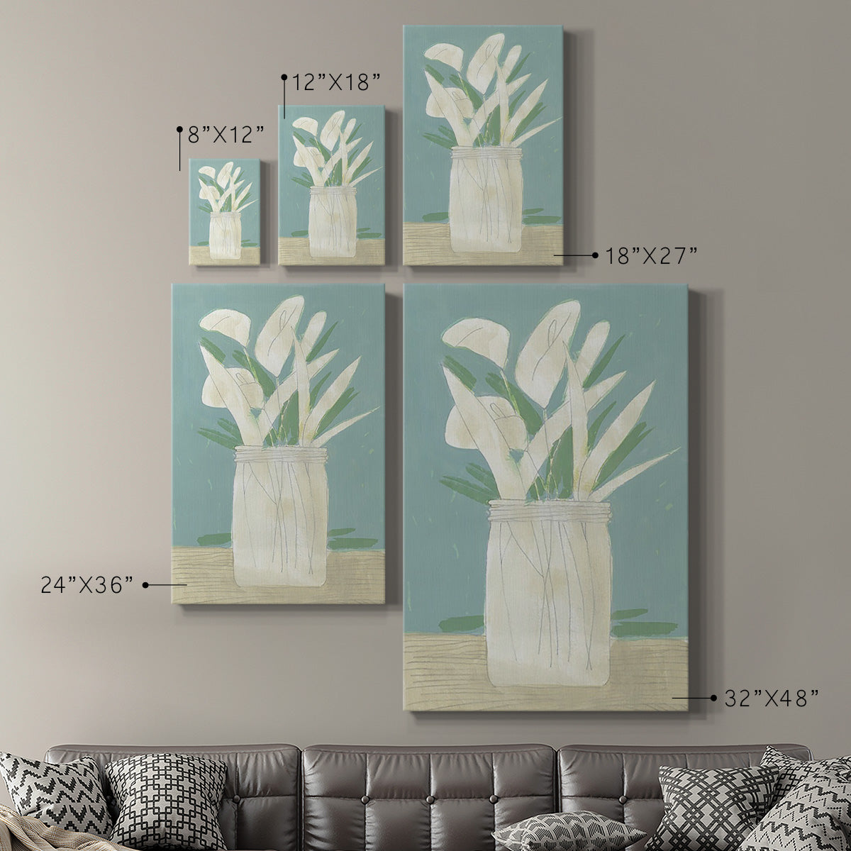 Muted Spring Arrangement IV Premium Gallery Wrapped Canvas - Ready to Hang