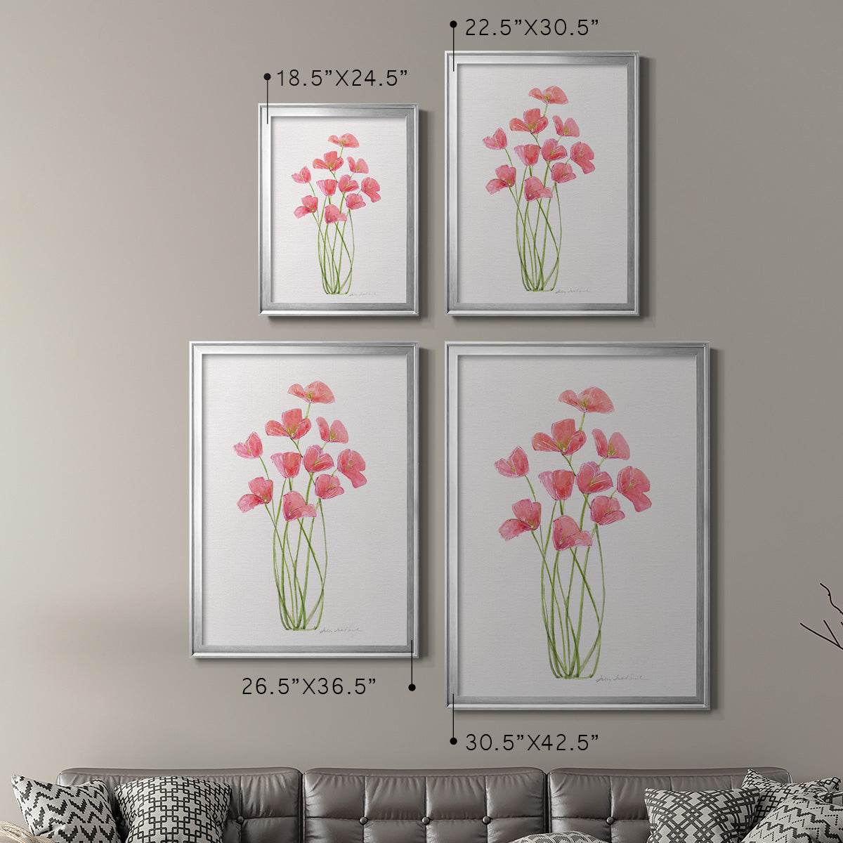 Intertwined Bouquet I - Modern Framed Canvas Print