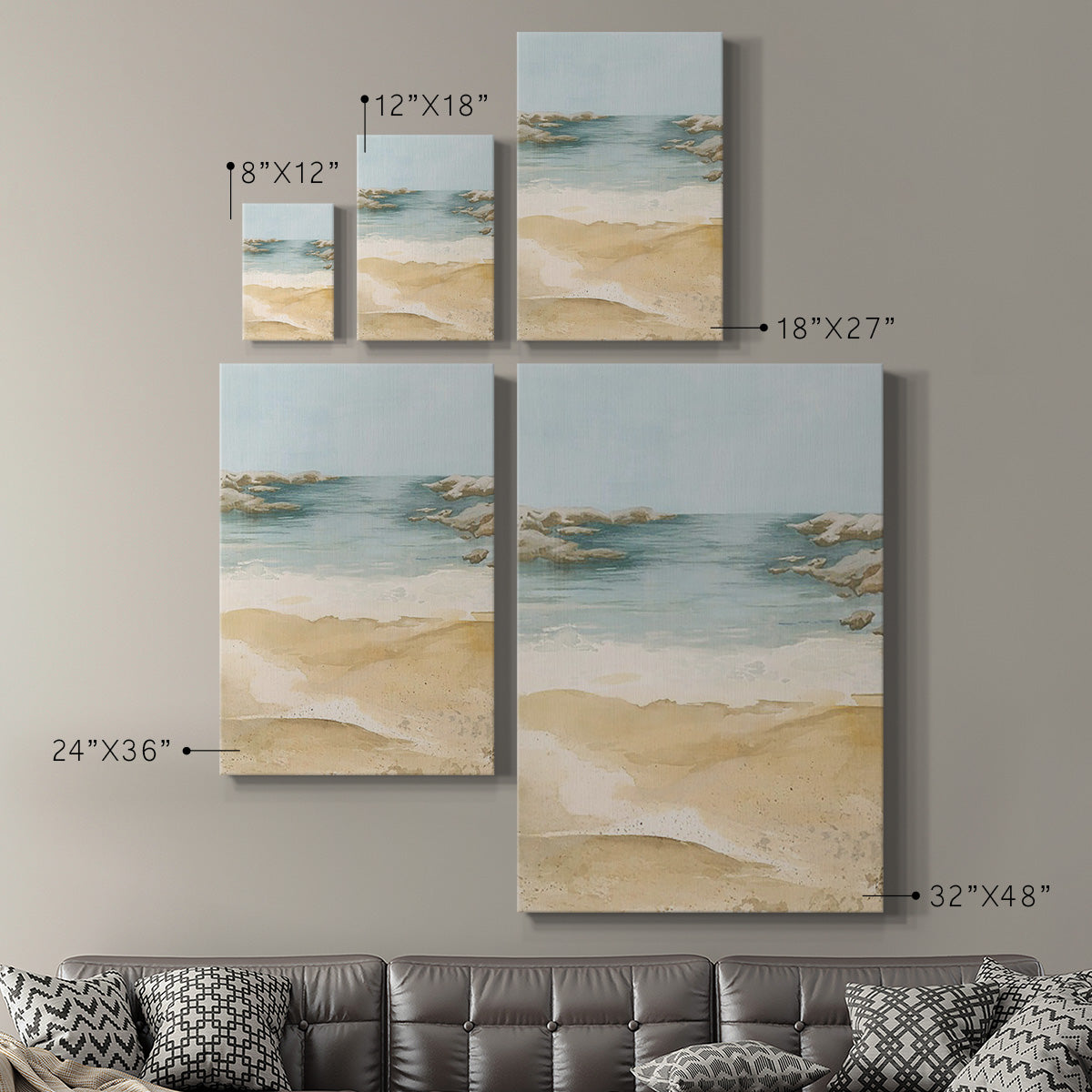 Tranquil Beach II Premium Gallery Wrapped Canvas - Ready to Hang