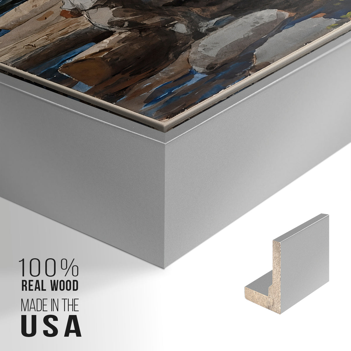 Hudson River, 1892 - Floater Framed Canvas Print