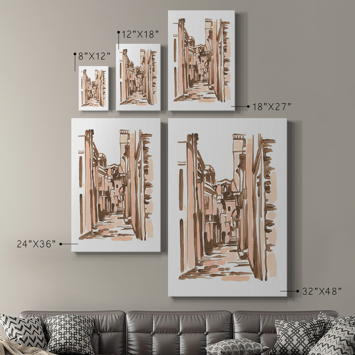 Blush Architecture Study VI - Canvas Art Print