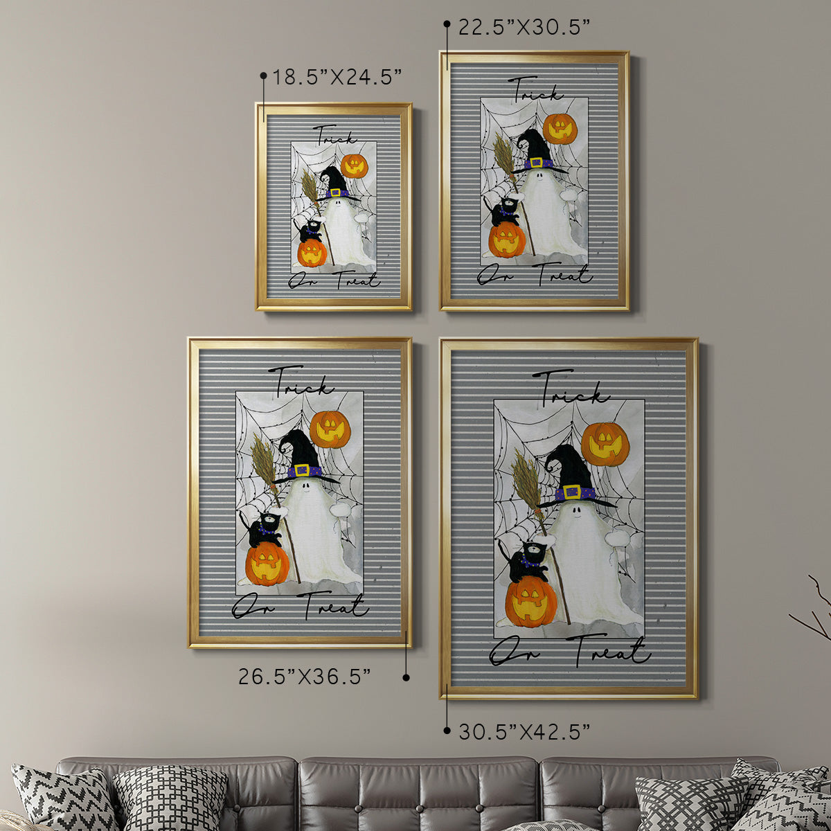 Trick or Treat Ghost - Modern Framed Canvas Print