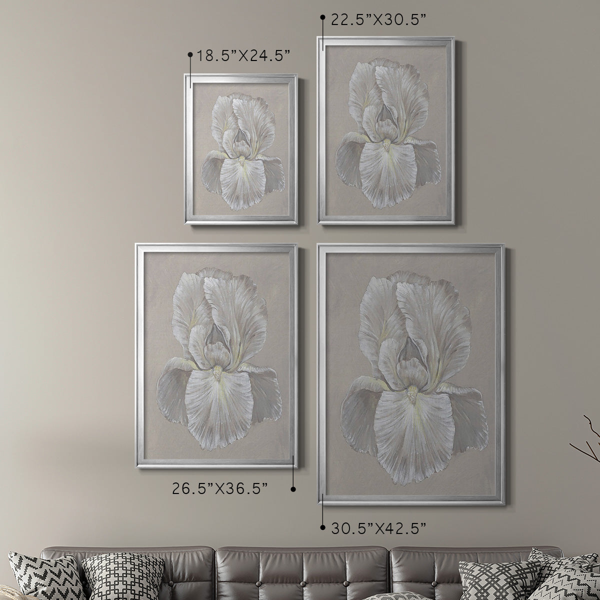 White Iris I - Modern Framed Canvas Print