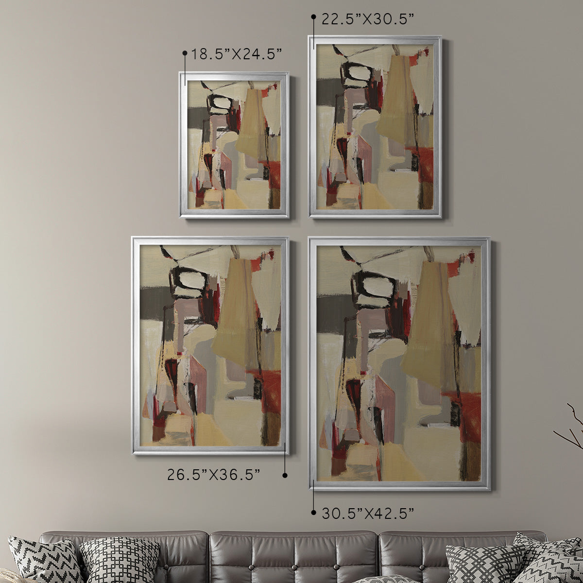 Peaches - Modern Framed Canvas Print