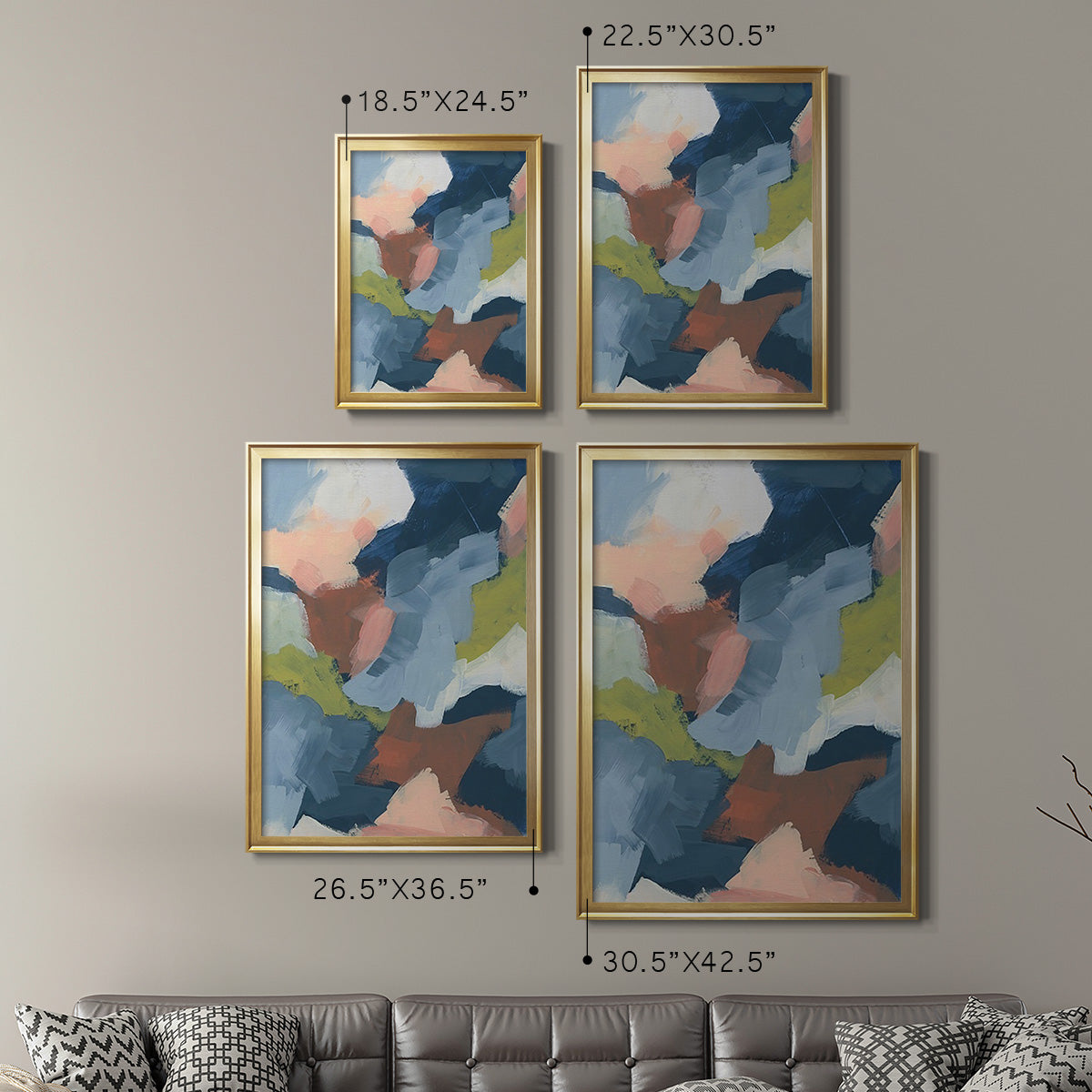 Soft Indigo Atmosphere II - Modern Framed Canvas Print