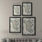 Bordered Map of North America - Modern Framed Canvas Print