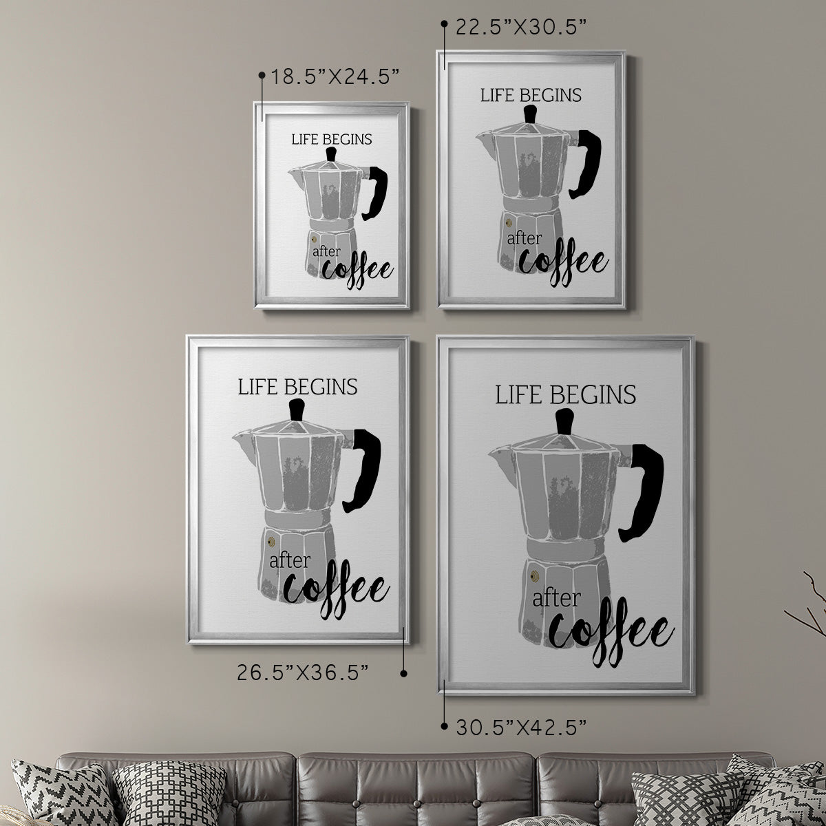 Begins After Coffee - Modern Framed Canvas Print