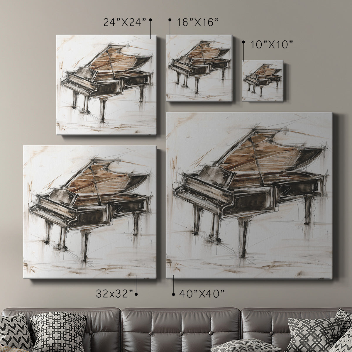 Grand Piano Study - Canvas Art Print