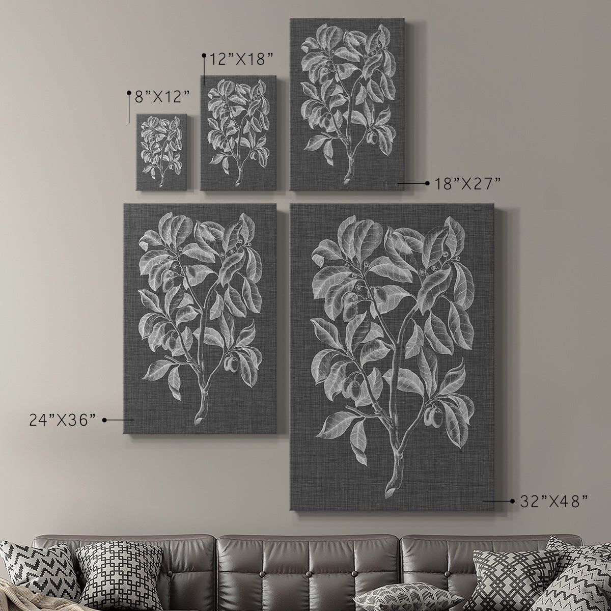 Graphic Foliage I Premium Gallery Wrapped Canvas - Ready to Hang